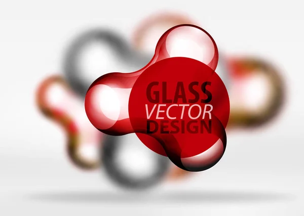 Vecteur numérique bulle d'espace 3d, verre et effets métalliques — Image vectorielle