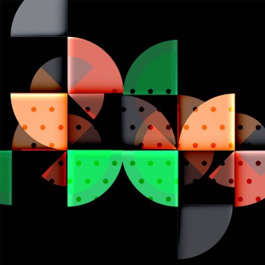 Siyah arka plan üzerine daire öğeleri