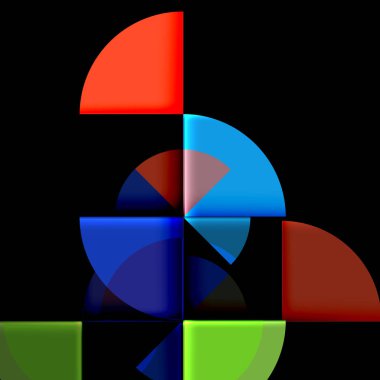 Siyah arka plan üzerine daire öğeleri