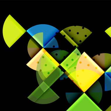 Siyah arka plan üzerine daire öğeleri