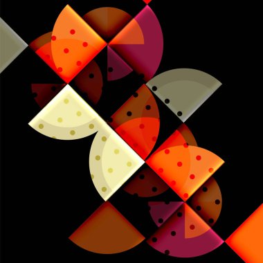 Siyah arka plan üzerine daire öğeleri