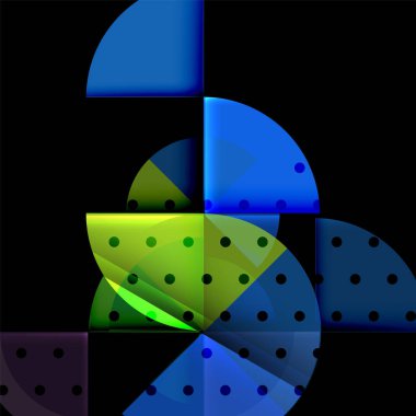 Siyah arka plan üzerine daire öğeleri