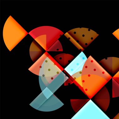 Siyah arka plan üzerine daire öğeleri