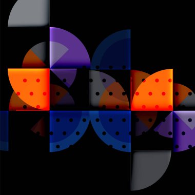 Siyah arka plan üzerine daire öğeleri