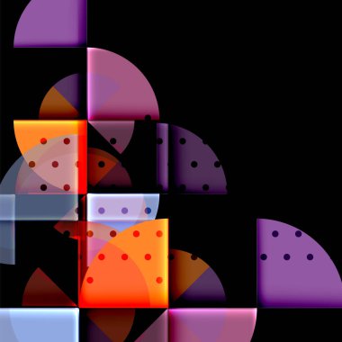 Siyah arka plan üzerine daire öğeleri