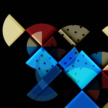 Siyah arka plan üzerine daire öğeleri