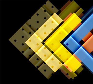 Siyah arka plan üzerinde renkli oklar