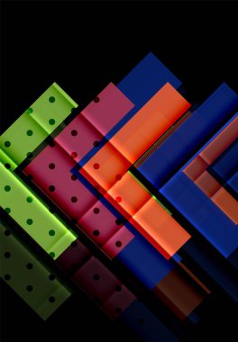 Siyah arka plan üzerinde renkli oklar