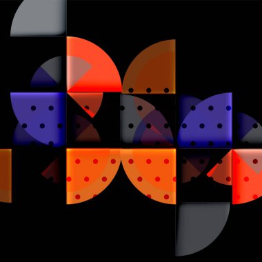 Siyah arka plan üzerine daire öğeleri