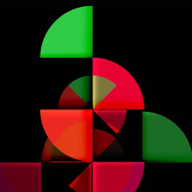 Siyah arka plan üzerine daire öğeleri