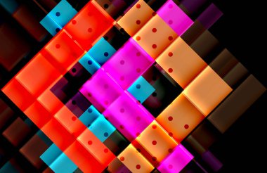 Siyah arka plan üzerinde renkli oklar