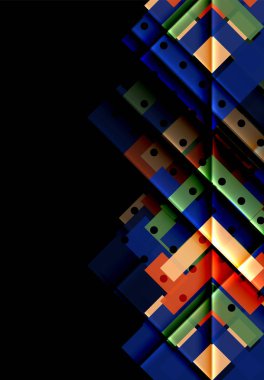 Siyah arka plan üzerinde renkli oklar