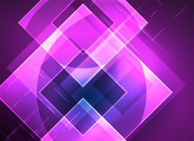 Karanlık, dijital arka plan parlayan kareler