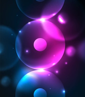 Dijital arka plan bulanık parlayan daire