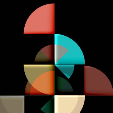 Siyah arka plan üzerine daire öğeleri