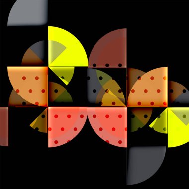 Siyah arka plan üzerine daire öğeleri