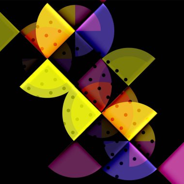 Siyah arka plan üzerine daire öğeleri