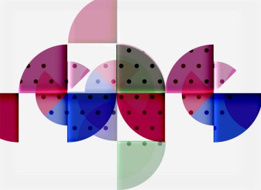 Siyah arka plan üzerine daire öğeleri