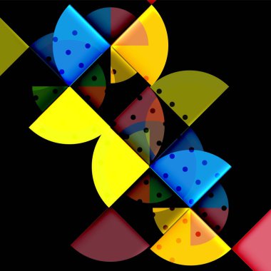 Siyah arka plan üzerine daire öğeleri