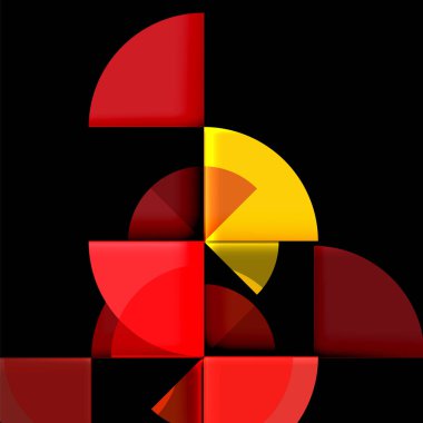 Siyah arka plan üzerine daire öğeleri