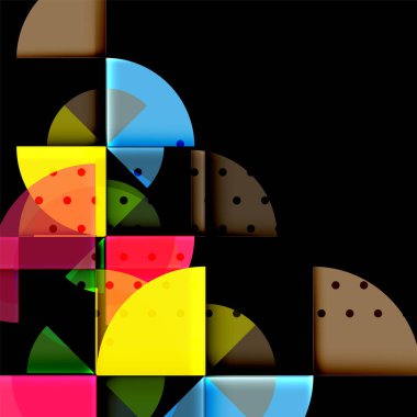 Siyah arka plan üzerine daire öğeleri