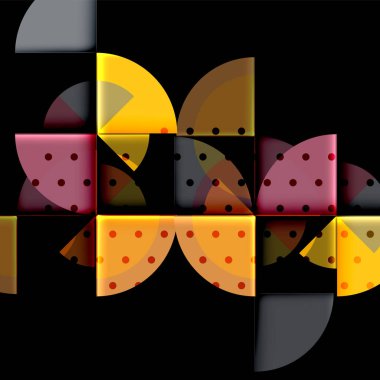 Siyah arka plan üzerine daire öğeleri