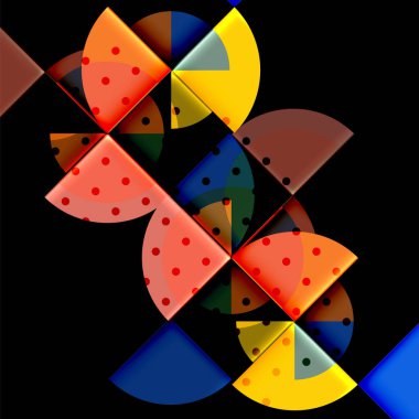 Siyah arka plan üzerine daire öğeleri