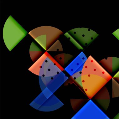 Siyah arka plan üzerine daire öğeleri