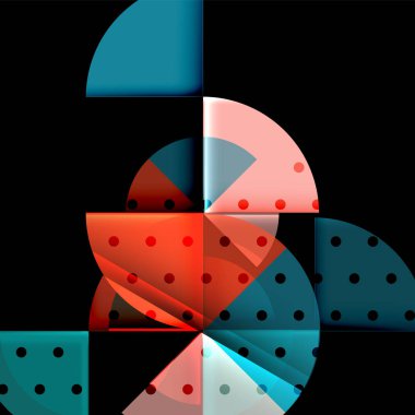 Siyah arka plan üzerine daire öğeleri