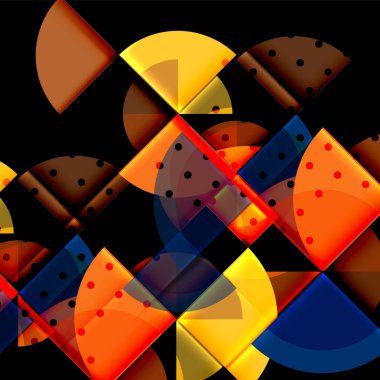 Siyah arka plan üzerine daire öğeleri