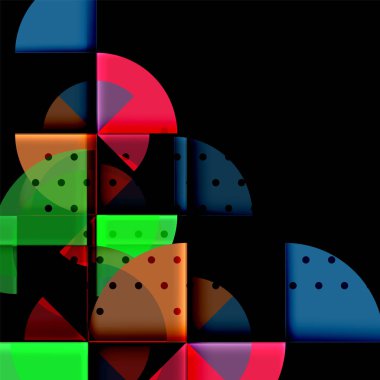 Siyah arka plan üzerine daire öğeleri