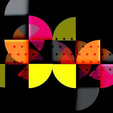 Siyah arka plan üzerine daire öğeleri