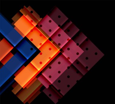 Siyah arka plan üzerinde renkli oklar