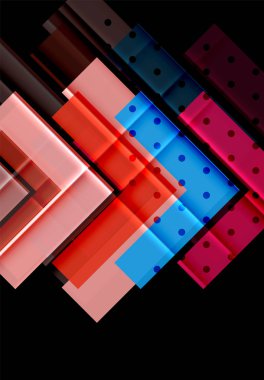 Siyah arka plan üzerinde renkli oklar