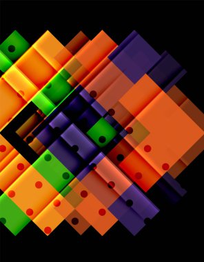 Siyah arka plan üzerinde renkli oklar