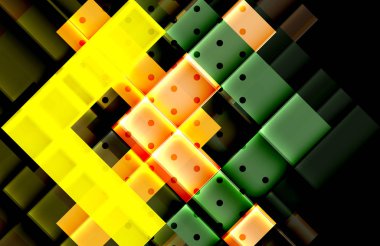 Siyah arka plan üzerinde renkli oklar