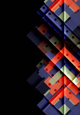 Siyah arka plan üzerinde renkli oklar