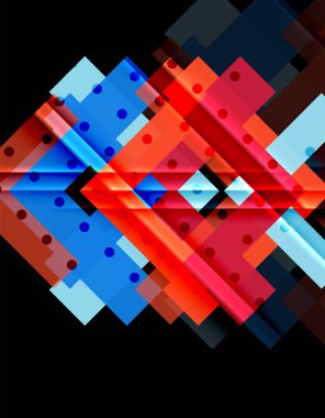 Siyah arka plan üzerinde renkli oklar