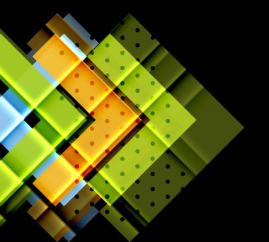 Siyah arka plan üzerinde renkli oklar