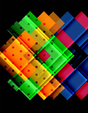 Siyah arka plan üzerinde renkli oklar