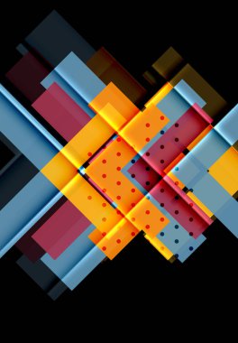 Siyah arka plan üzerinde renkli oklar