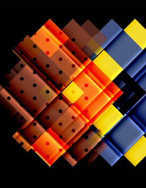 Renkli üçgenler ve oklar koyu arka plan üzerinde