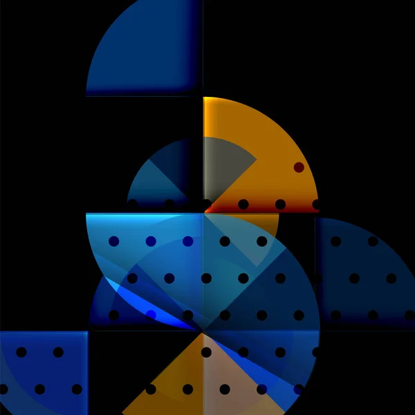 Cercle éléments sur fond noir — Image vectorielle