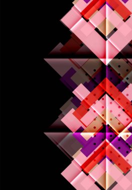 Renkli üçgenler ve oklar koyu arka plan üzerinde