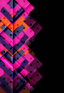 Renkli üçgenler ve oklar koyu arka plan üzerinde