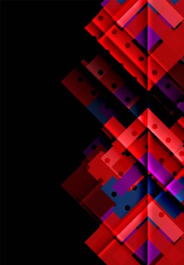 Renkli üçgenler ve oklar koyu arka plan üzerinde