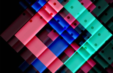 Renkli üçgenler ve oklar koyu arka plan üzerinde