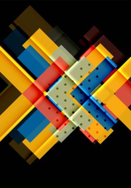 Siyah arka plan üzerinde renkli oklar