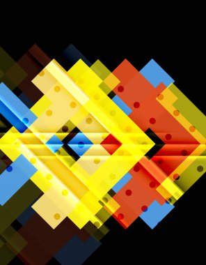 Siyah arka plan üzerinde renkli oklar