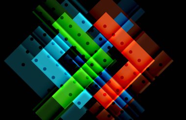 Siyah arka plan üzerinde renkli oklar